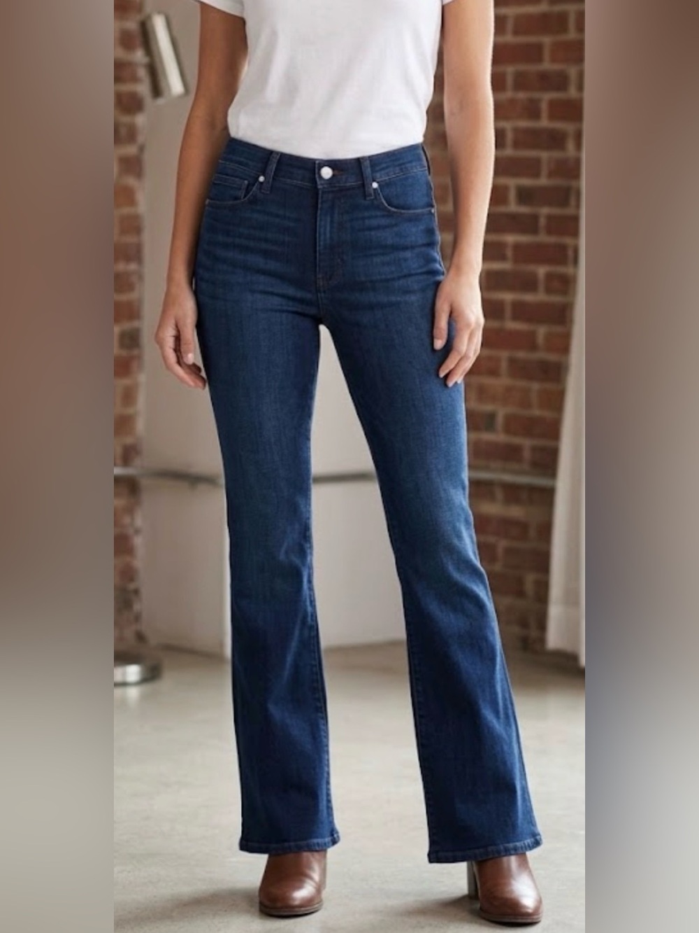 Hudson High-Rise Bootcut Jeans in Dark Wash Denim